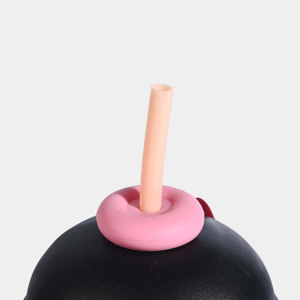 HEART-ACCENT WATER BOTTLE/BEAKER | SH2894 BLACK