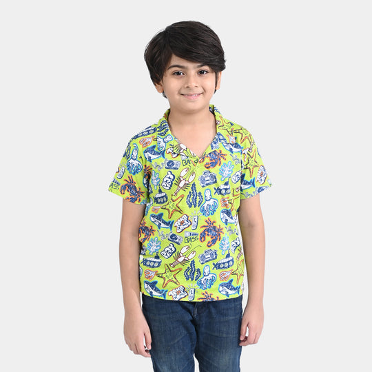 Boys Cotton Jersey T-Shirt H/S Play-Limeade