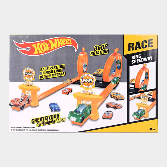 Hot Wheels Track Set With Metal Car For Kids