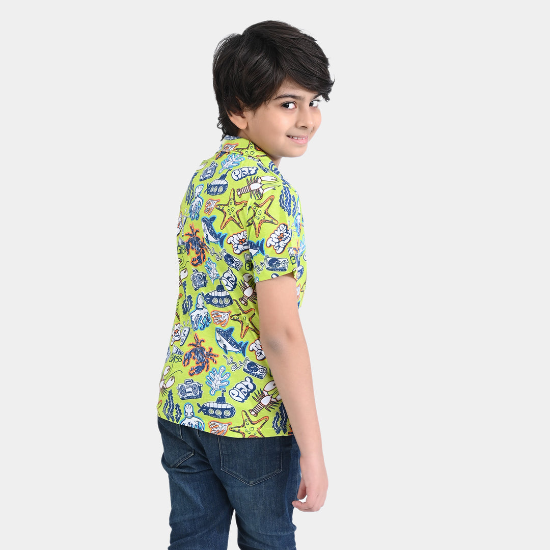 Boys Cotton Jersey T-Shirt H/S Play-Limeade