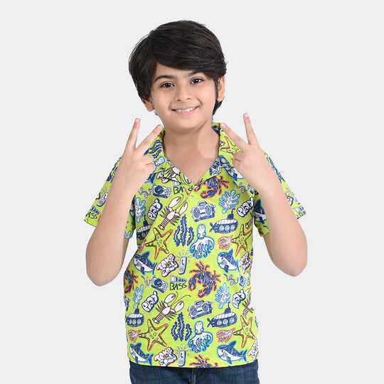 Boys Cotton Jersey T-Shirt H/S Play-Limeade