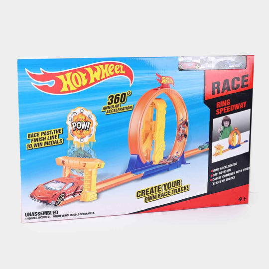 Hot Wheels Track Set With Metal Car For Kids