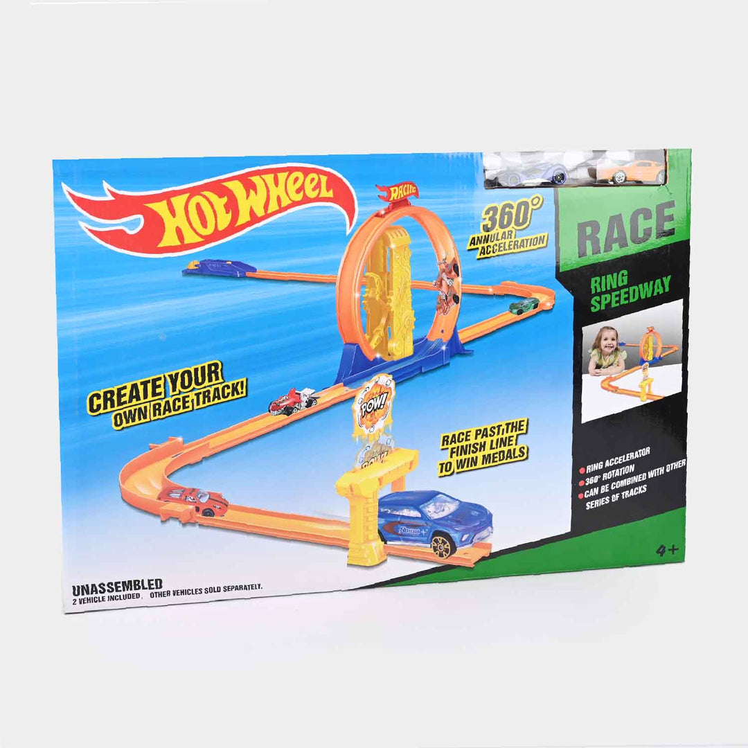 Hot Wheels Track Set With Metal Car For Kids