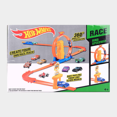 Hot Wheels Track Set With Metal Car For Kids