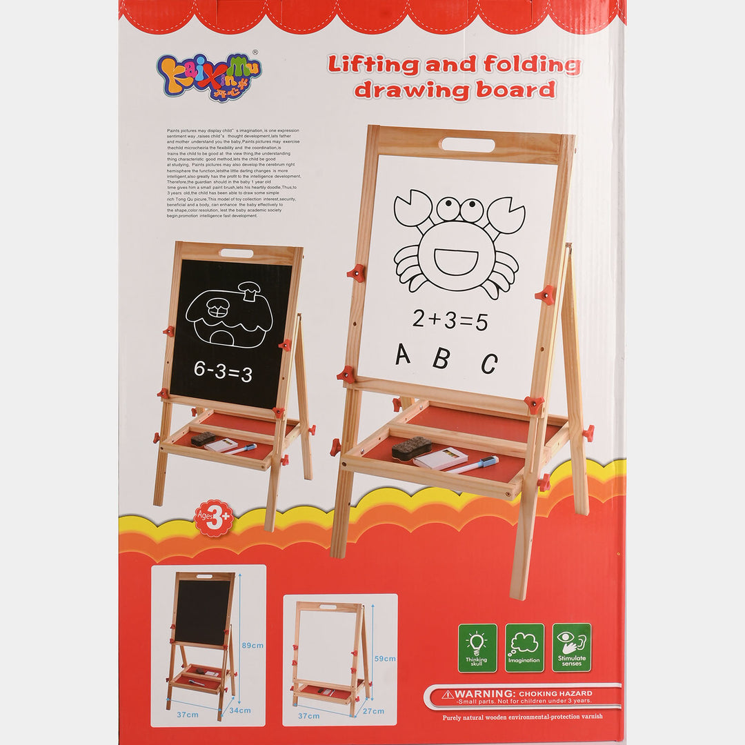 Lifting and Folding Wooden Drawing Board Easel Set