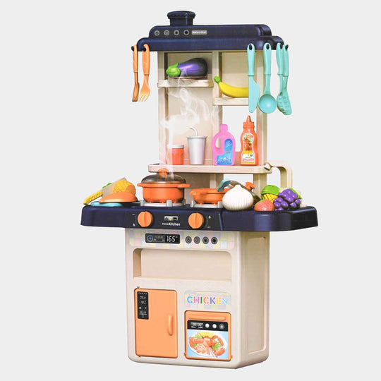 Kitchen Play Set With Light & Music For Girls