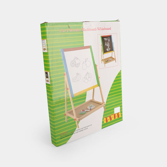 2 in 1 Wooden Blackboard/Whiteboard Easel Set