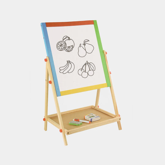 2 in 1 Wooden Blackboard/Whiteboard Easel Set