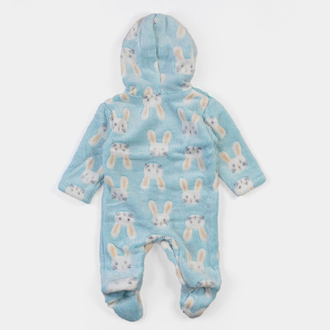 Infant Boys Velour Character Romper - Sky Blue