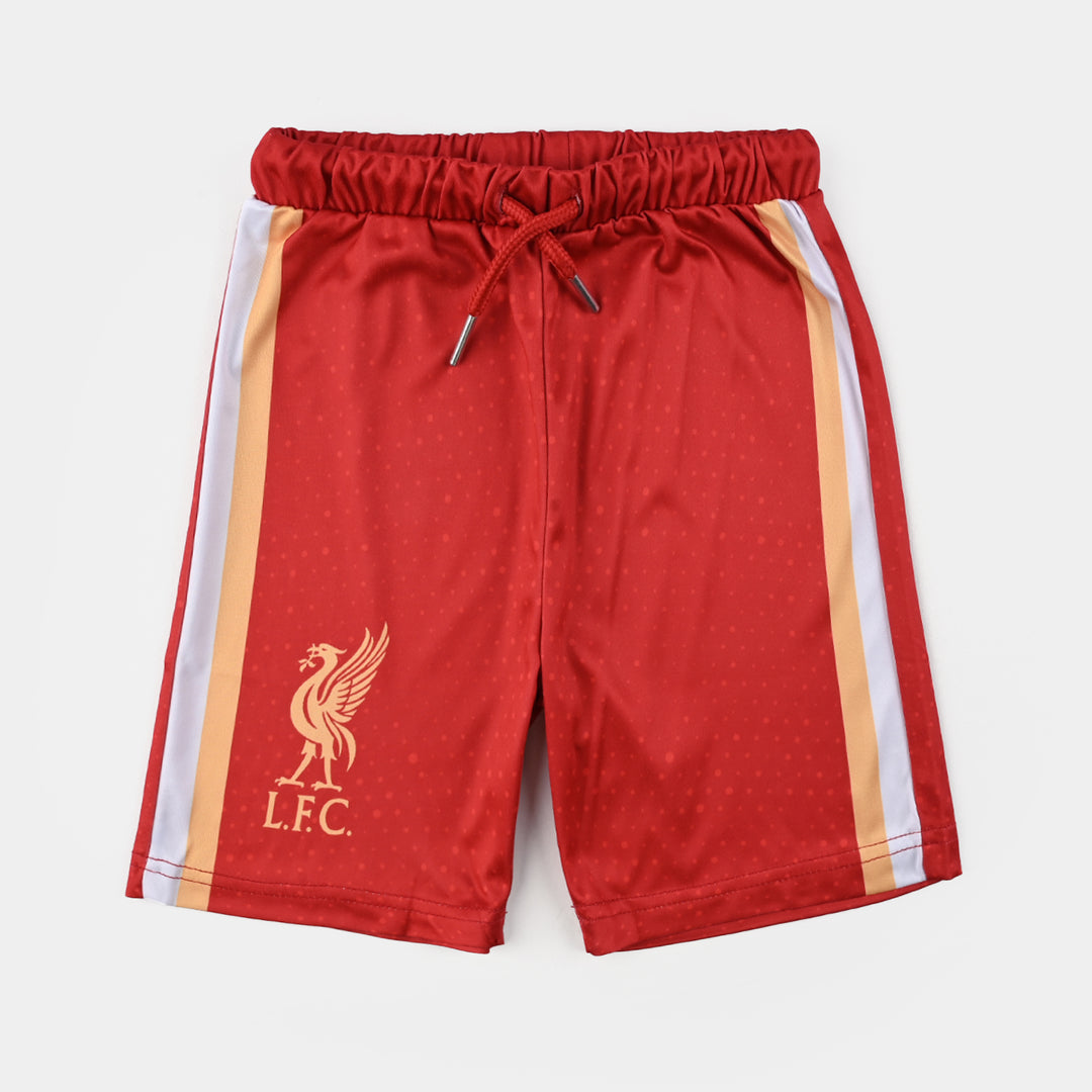 Boys Polyester Jersey 2 Piece Suit-Red