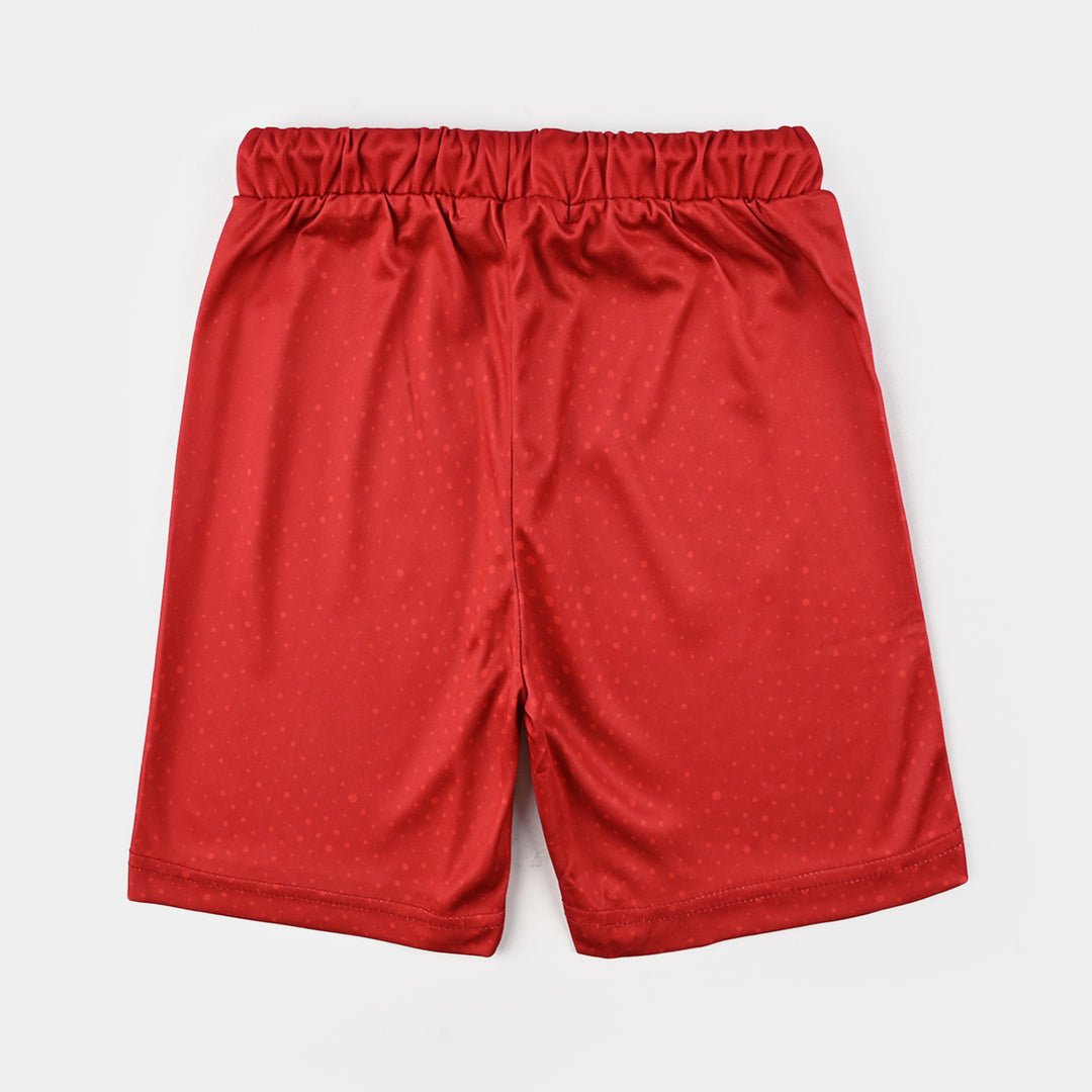 Boys Polyester Jersey 2 Piece Suit-Red