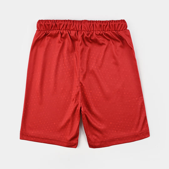 Boys Polyester Jersey 2 Piece Suit-Red