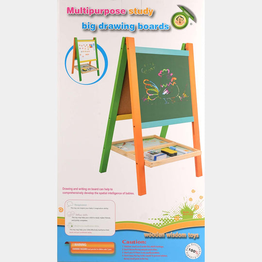 Multipurpose Wooden Drawing Board for Kids