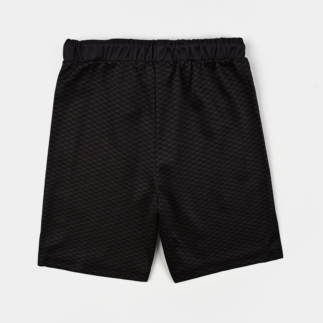 Boys Polyester Jersey 2 Piece Suit-BLACK