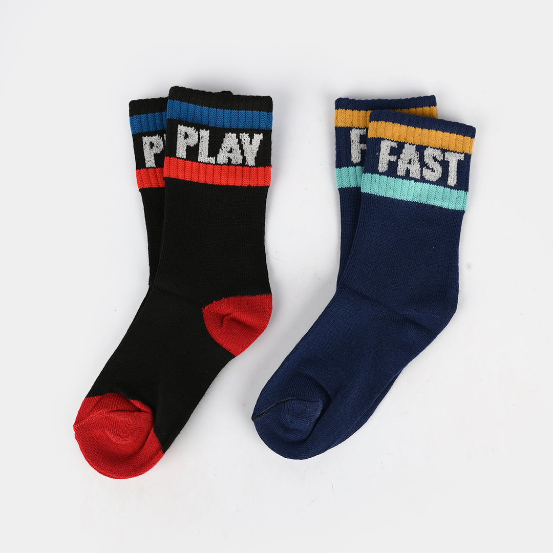 Boys Socks Pack Of 2 Fast Play-Blue.Black