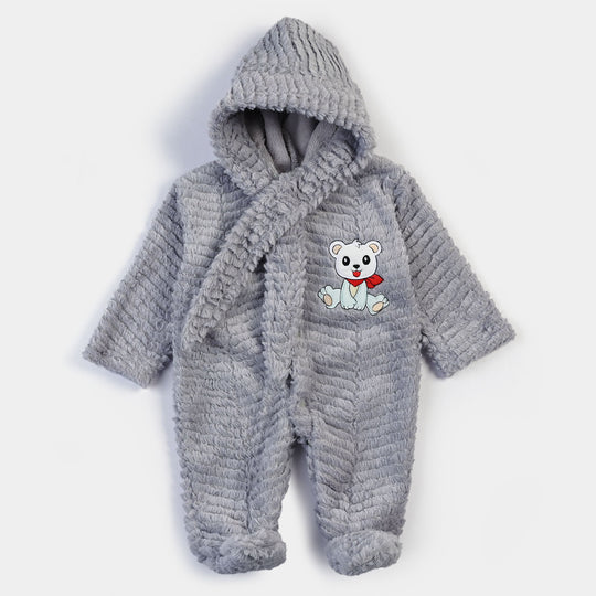 Infant Boys Knitted Character Romper - Gray