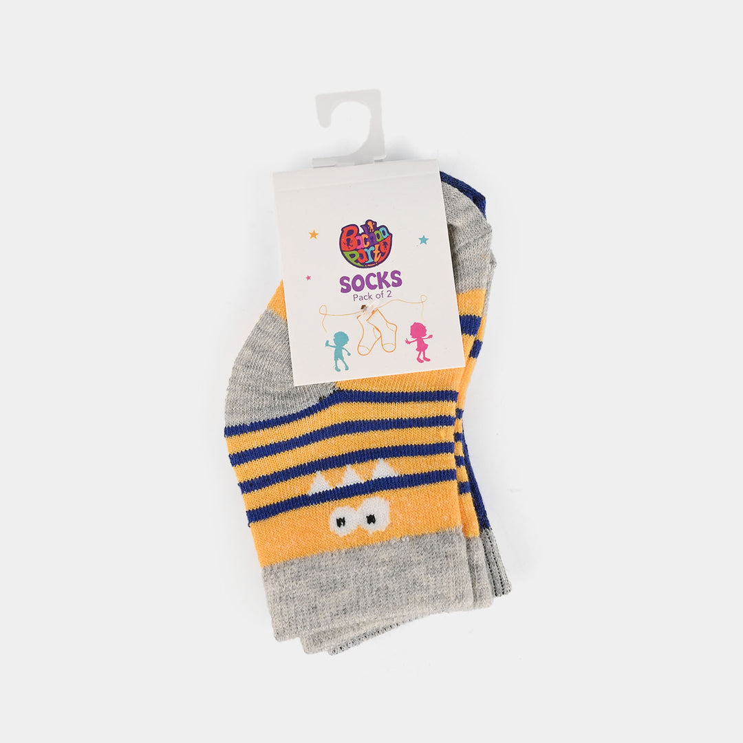 Infant Boys  Socks Pack Of 2 Tooth-Orange.Blue