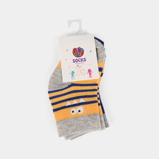 Infant Boys  Socks Pack Of 2 Tooth-Orange.Blue