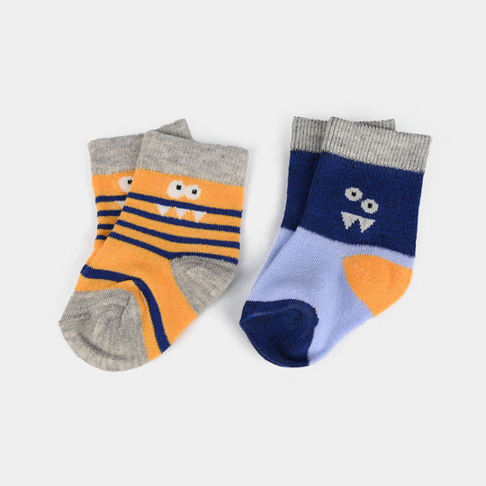 Infant Boys  Socks Pack Of 2 Tooth-Orange.Blue