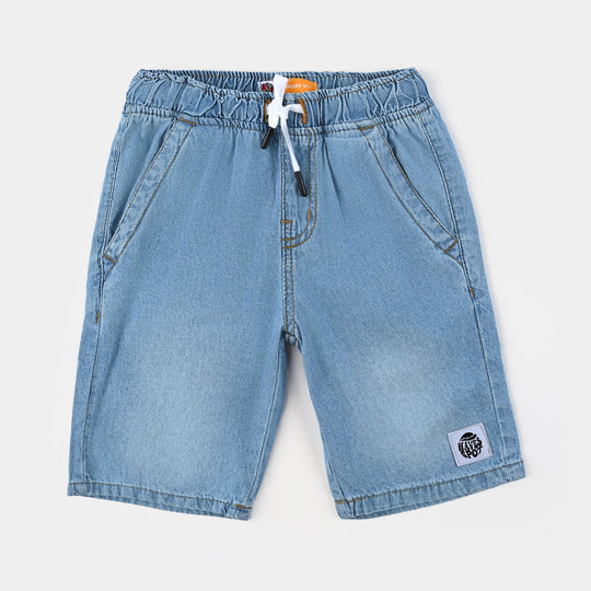 Boys Denim Stretch Short Spot-LT.Blue