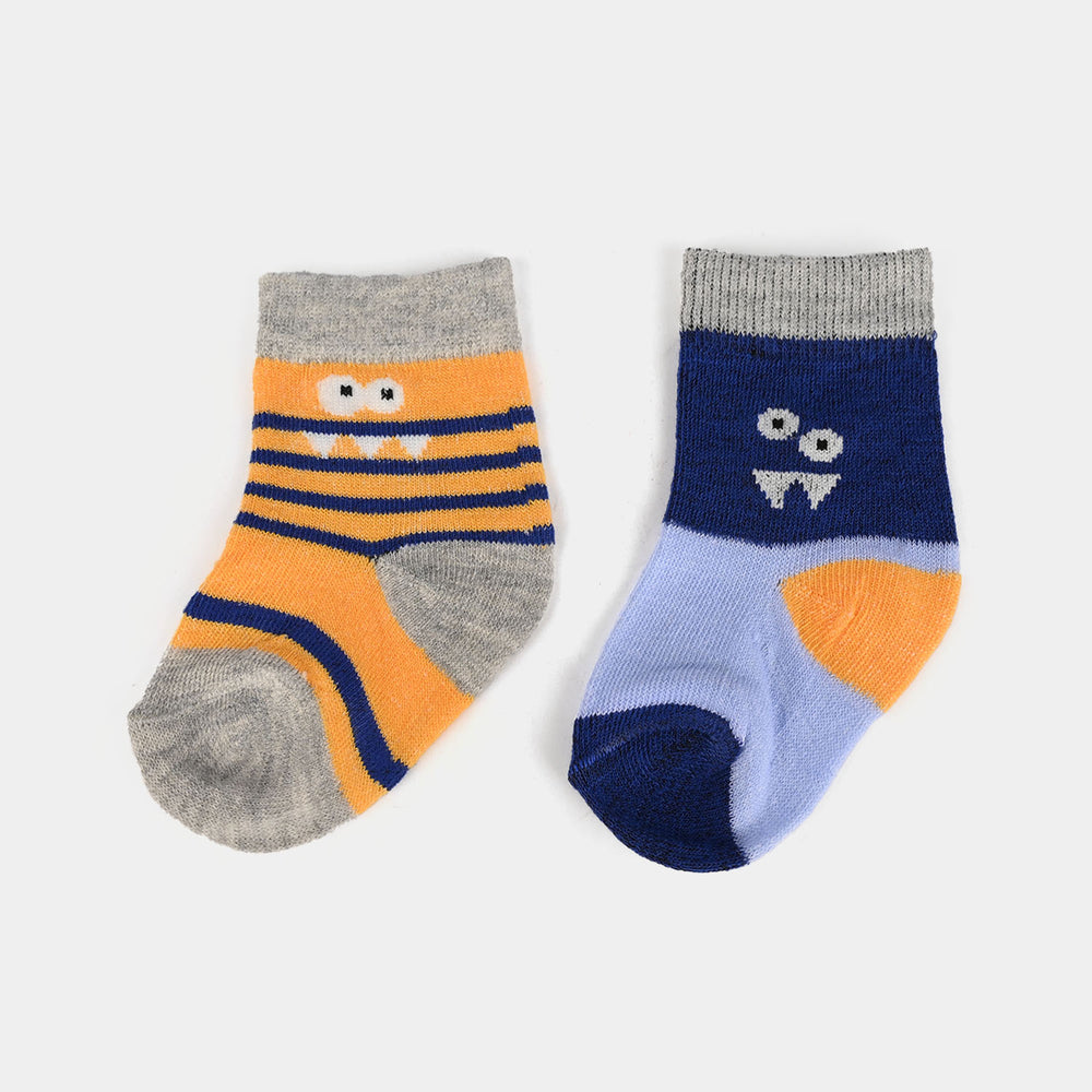 Infant Boys  Socks Pack Of 2 Tooth-Orange.Blue