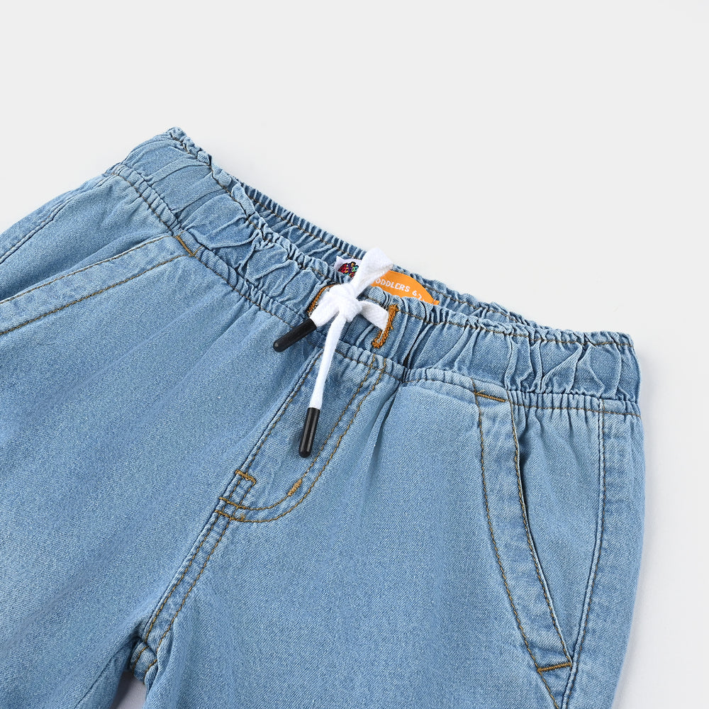 Boys Denim Stretch Short Spot-LT.Blue
