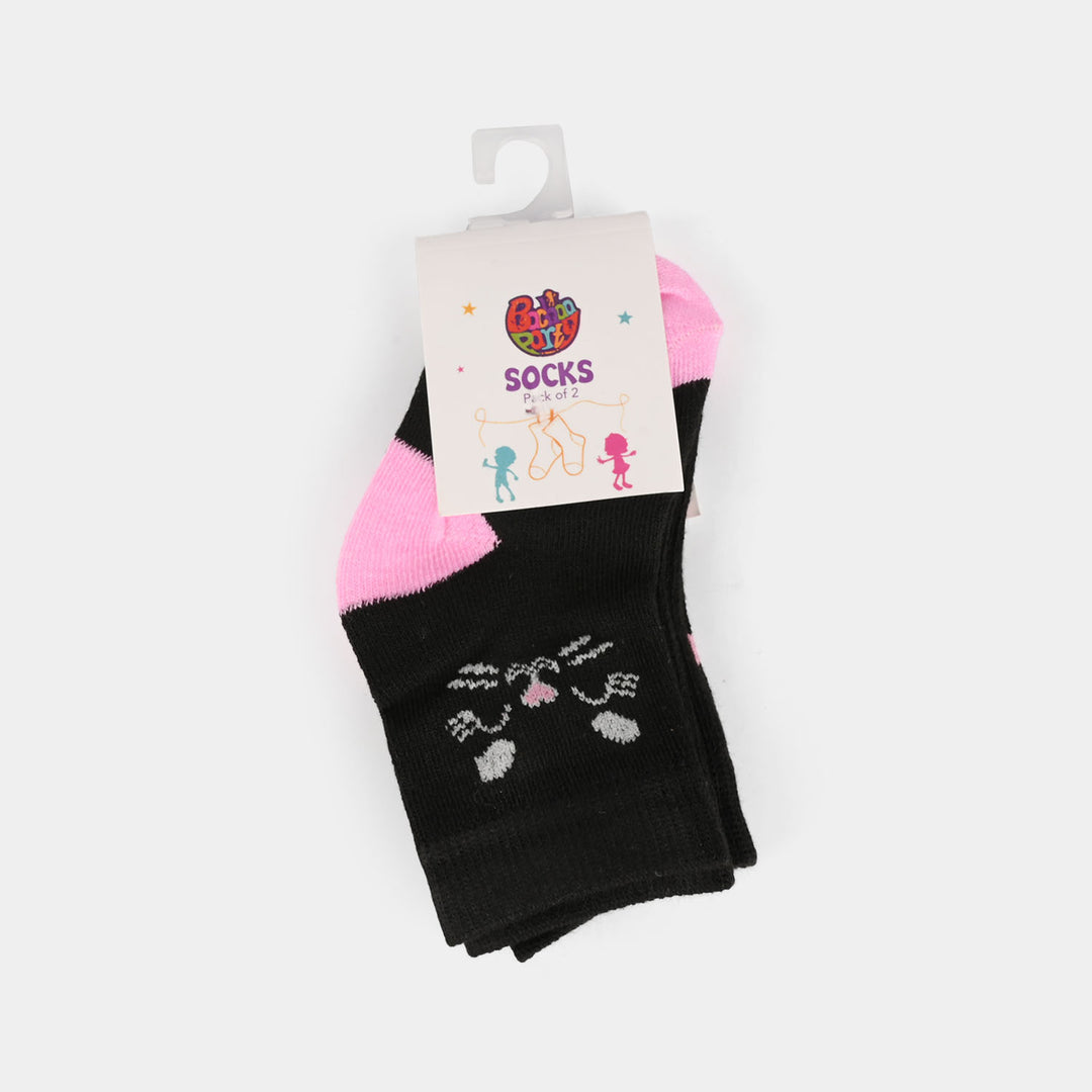 Infant Girls Socks Pack of 2 Meow-BLACK