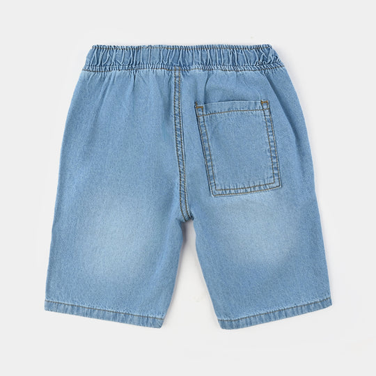 Boys Denim Stretch Short Spot-LT.Blue