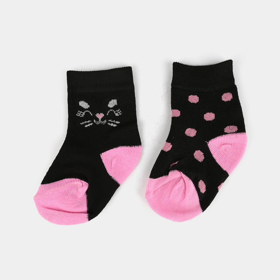 Infant Girls Socks Pack of 2 Meow-BLACK