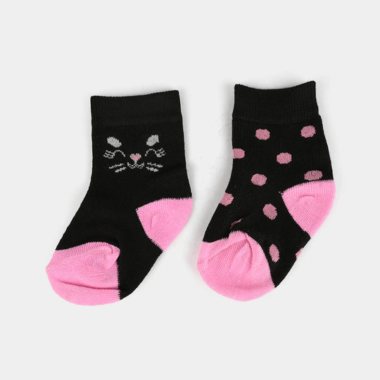 Infant Girls Socks Pack of 2 Meow-BLACK