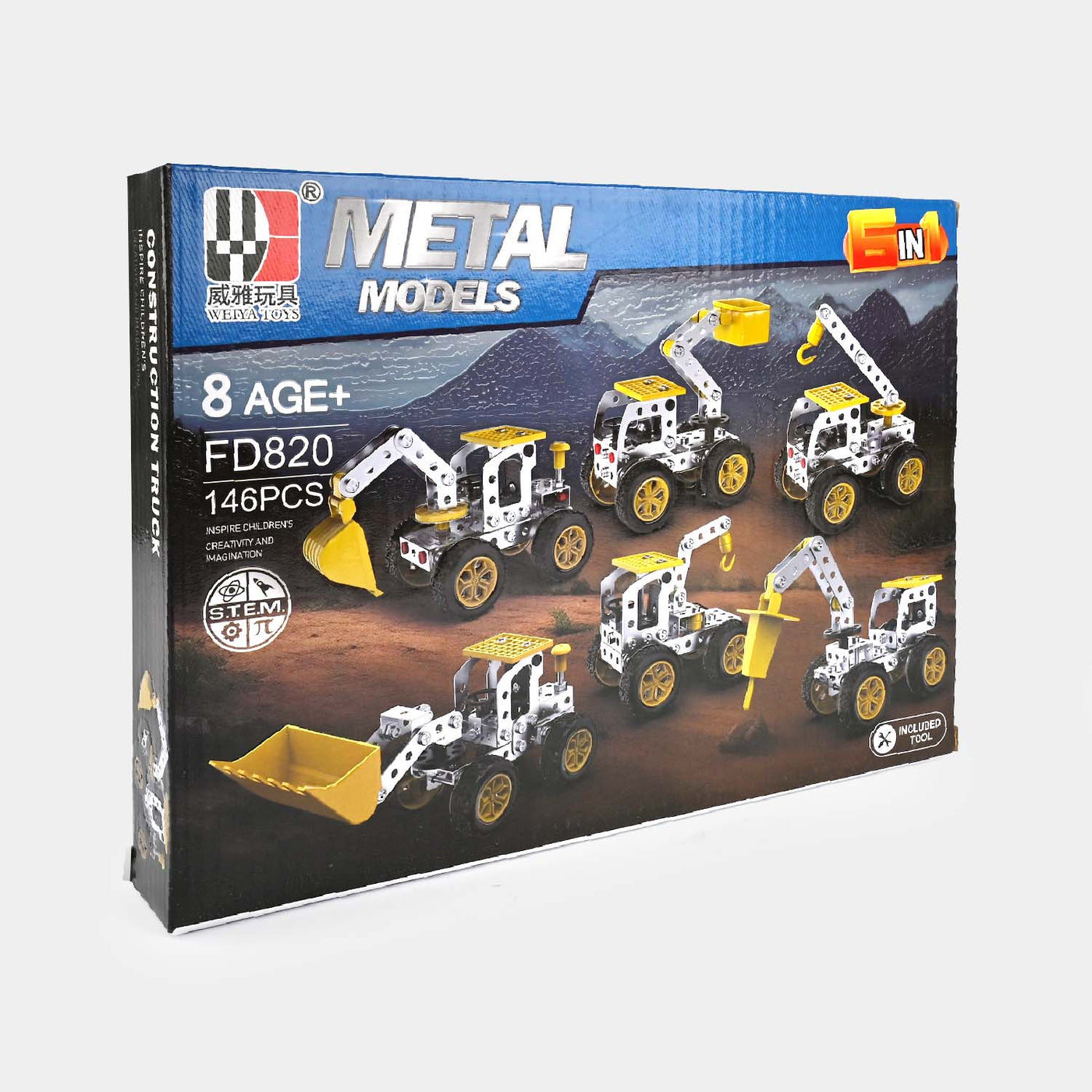 Educational Metal Construction Truck 6 IN 1 | 146Pcs