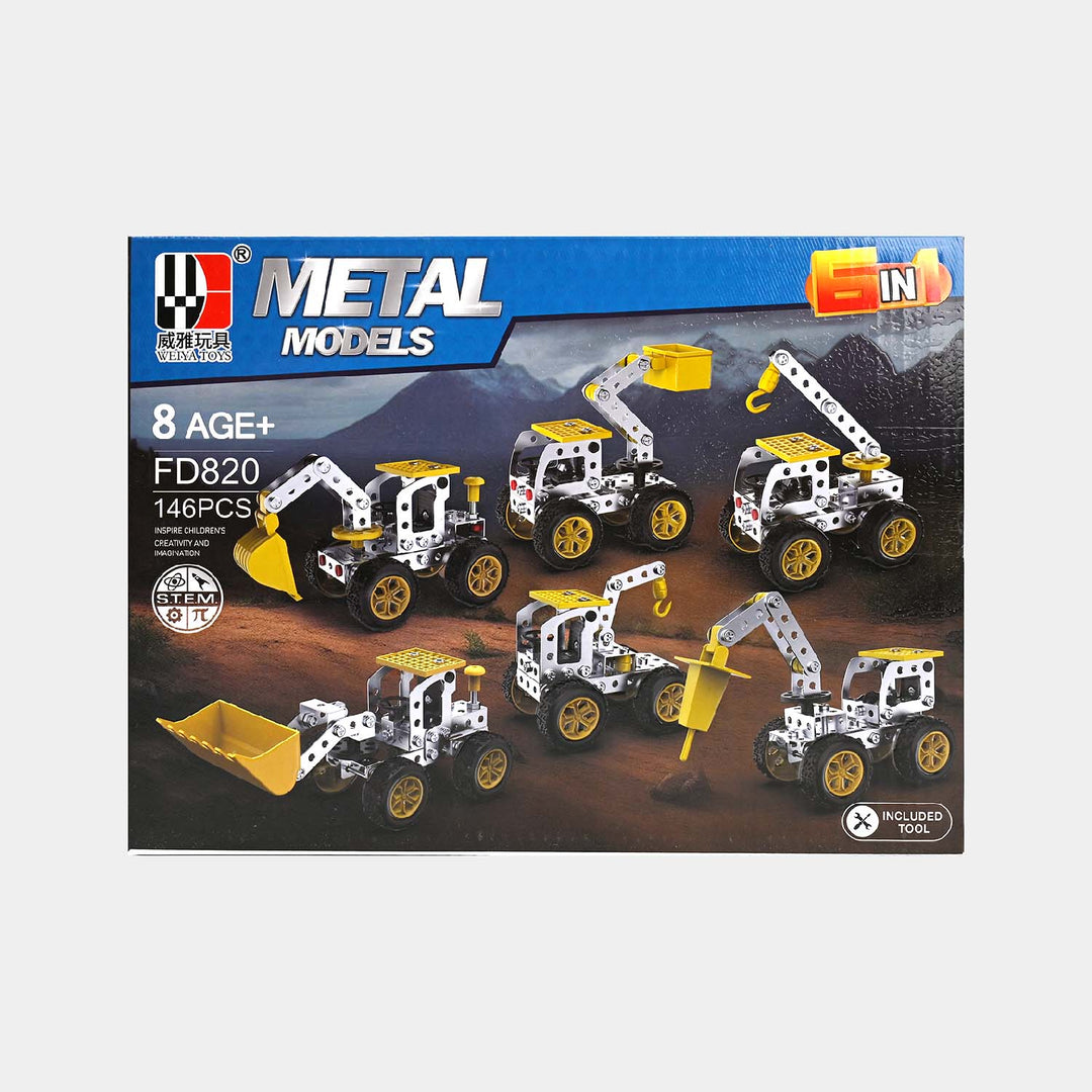 Educational Metal Construction Truck 6 IN 1 | 146Pcs