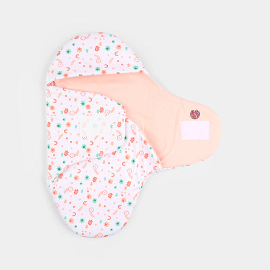 Infant Baby Foam Swaddle Flower | Peach