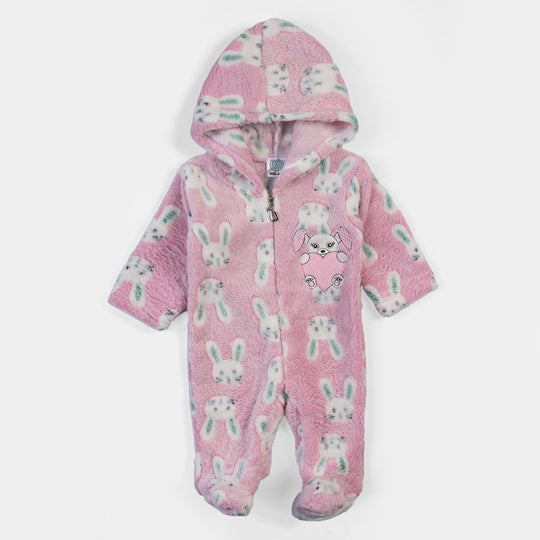 Infant Girls Velour Character Romper - Lavender