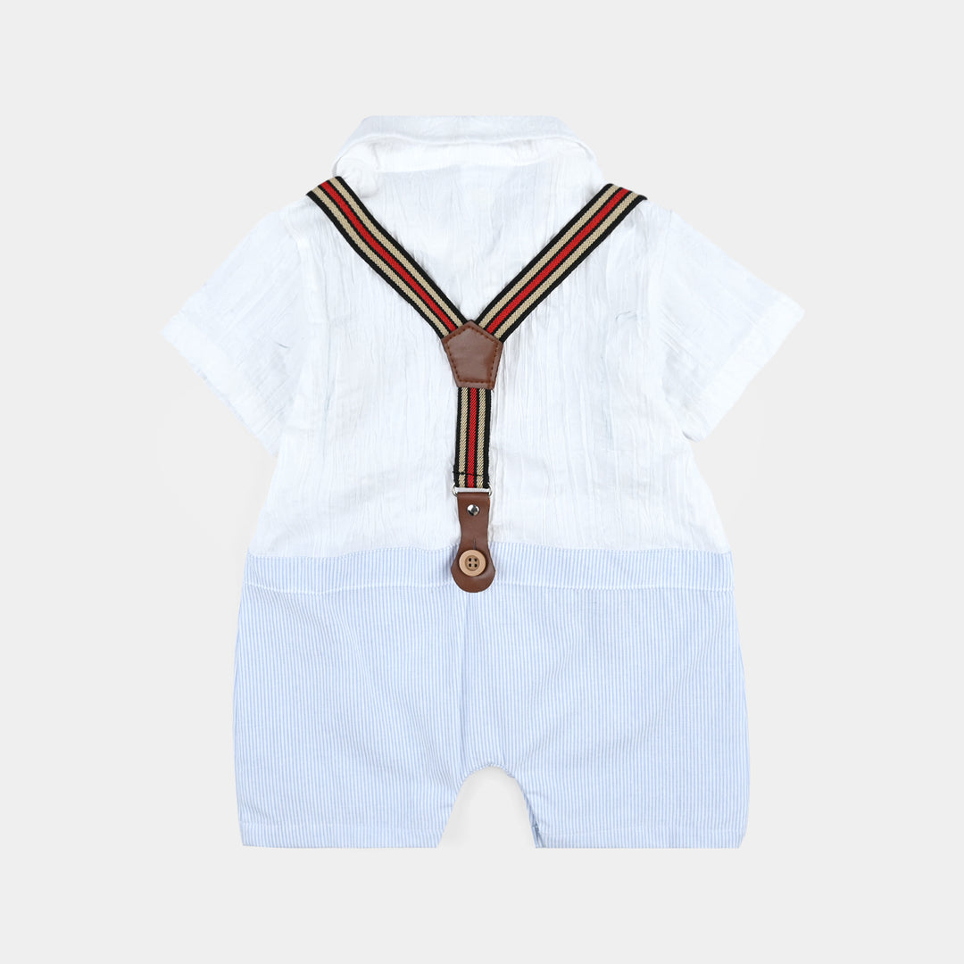 Infant Unisex Cotton Interlock Woven Romper