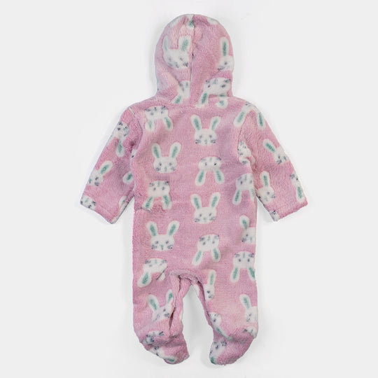 Infant Girls Velour Character Romper - Lavender