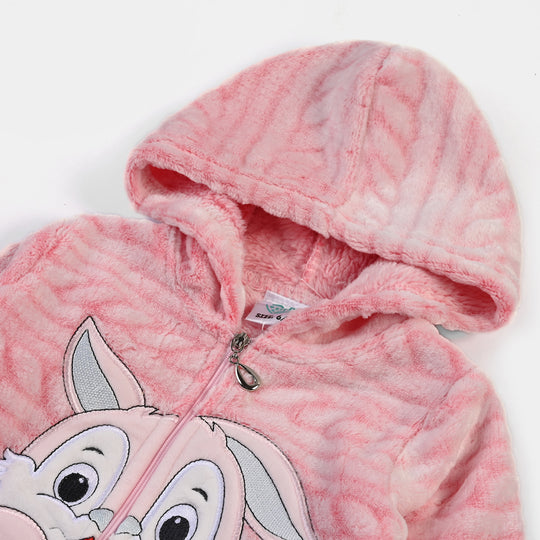 Infant Girls Velour Character Romper - Pink