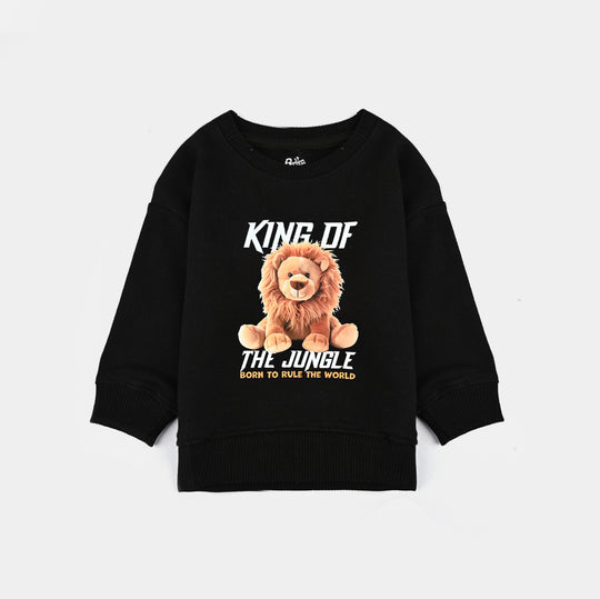 Infant Boys Cotton Terry Sweatshirt Jungle-BLACK