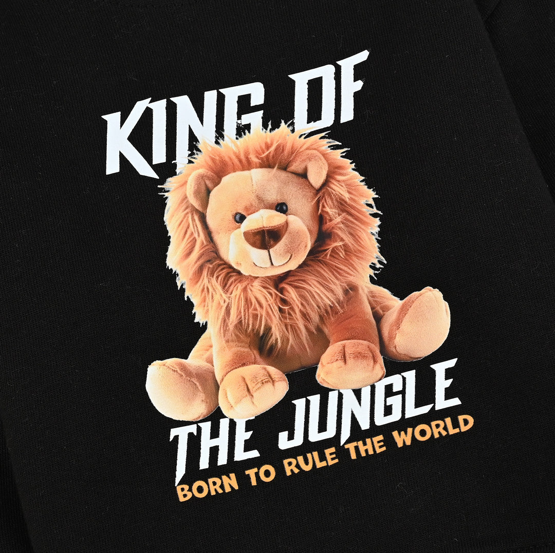 Infant Boys Cotton Terry Sweatshirt Jungle-BLACK