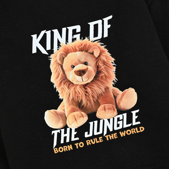 Infant Boys Cotton Terry Sweatshirt Jungle-BLACK