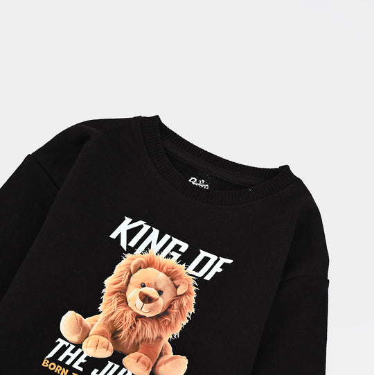 Infant Boys Cotton Terry Sweatshirt Jungle-BLACK