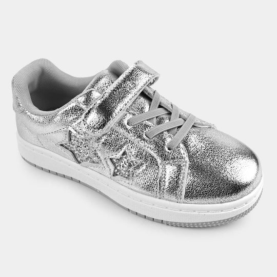 Girls Sneakers 5722-1-SILVER