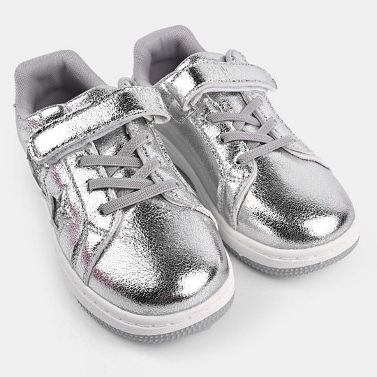 Girls Sneakers 5722-1-SILVER