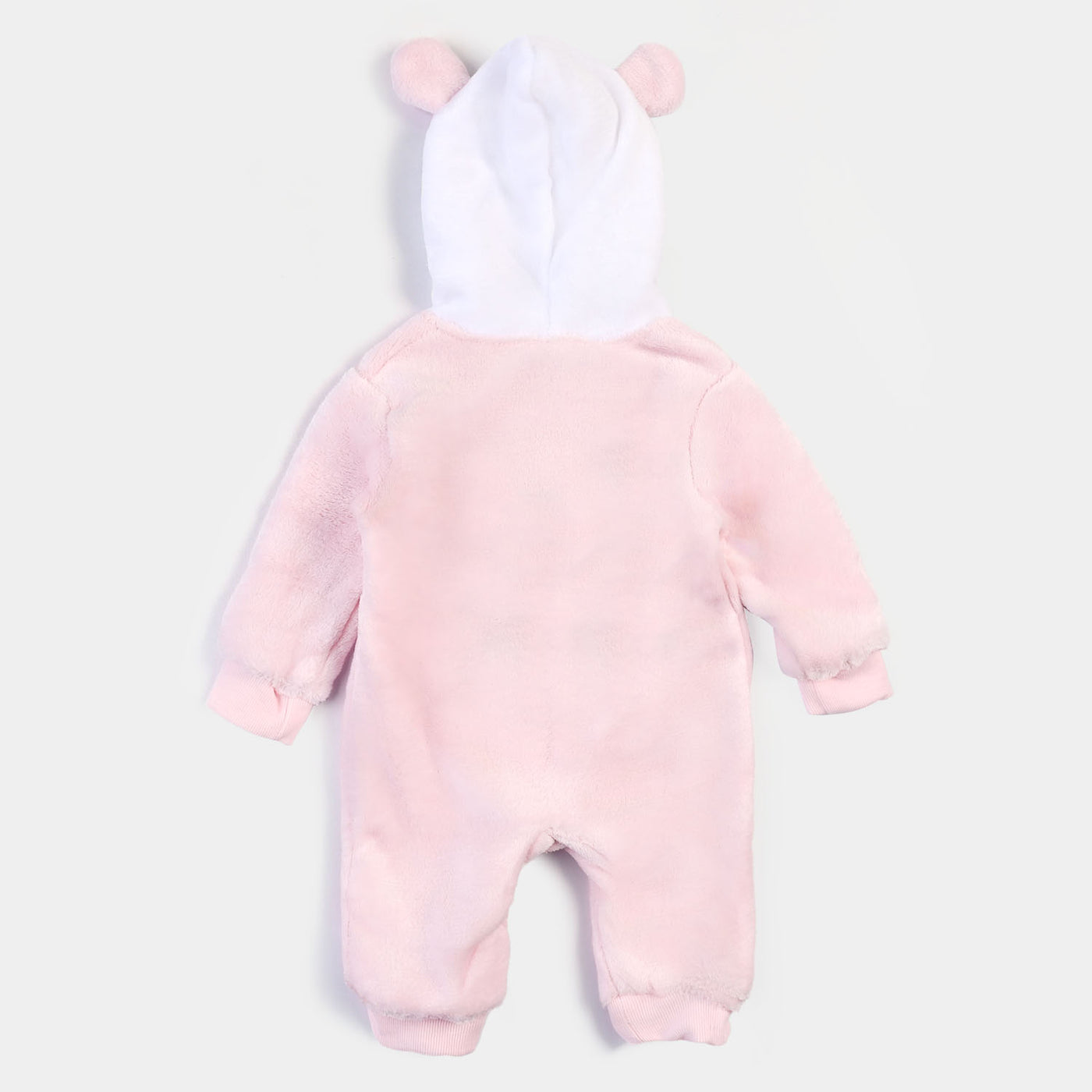 Infant Girls Velour Rabbit Romper - Pink