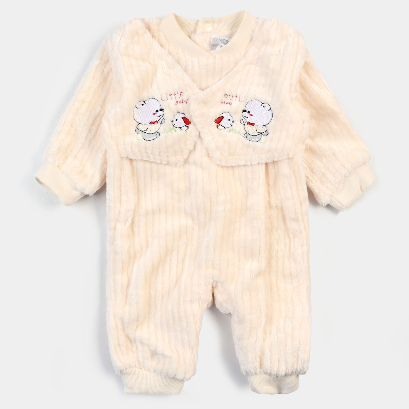 Infant Boys Knitted Character Romper - beige