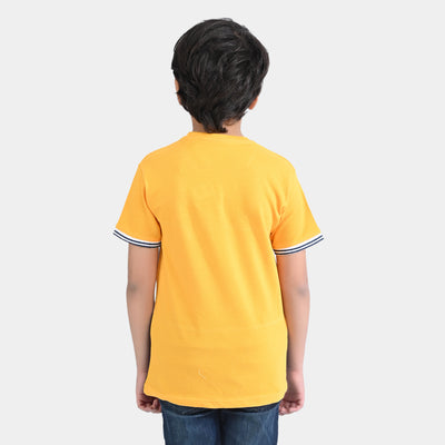Boys Cotton PK T-Shirt H/S Cut N Sew-Citrus