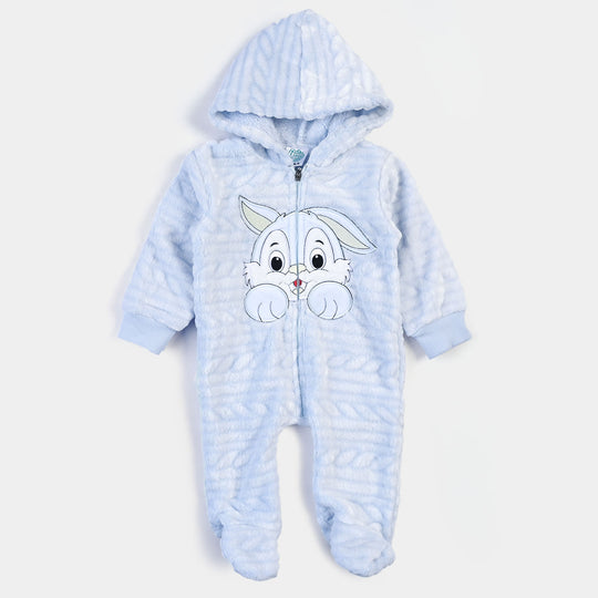 Infant Boys Velour Character Romper - Sky Blue