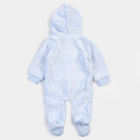 Infant Boys Velour Character Romper - Sky Blue