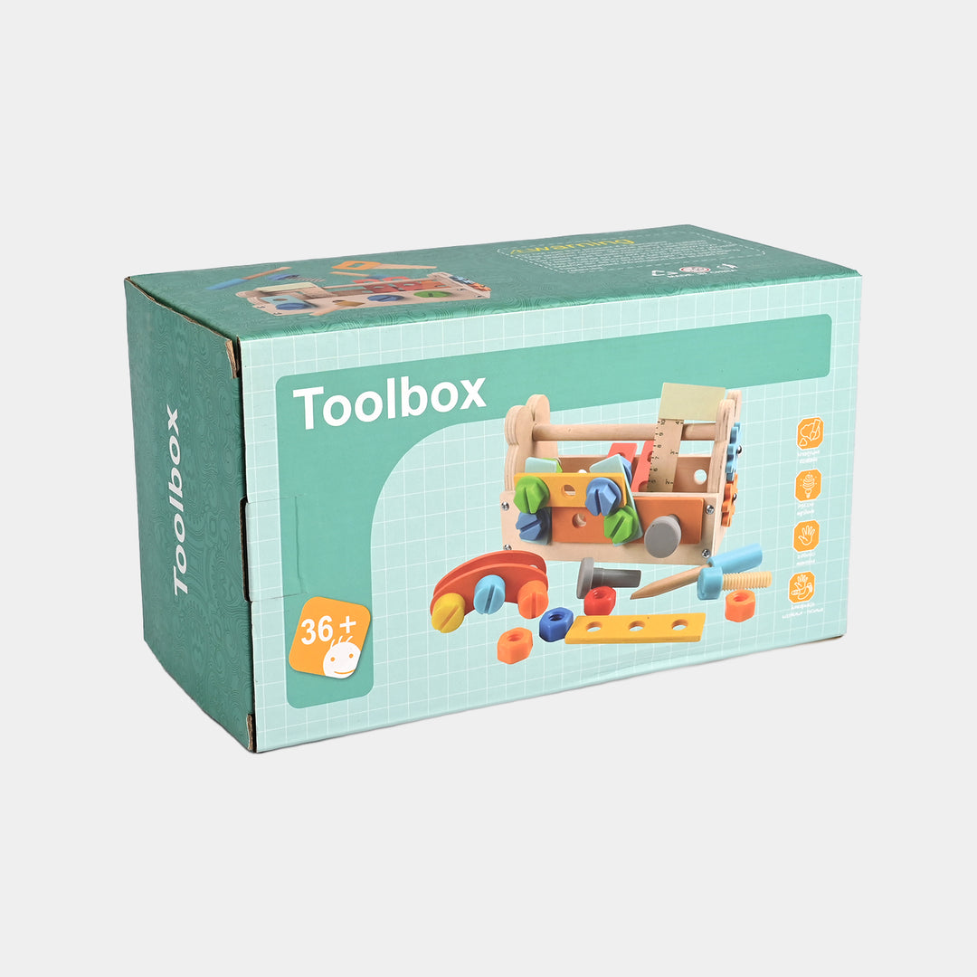 Wooden Toolbox Play Set for Kids