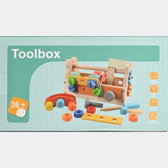 Wooden Toolbox Play Set for Kids